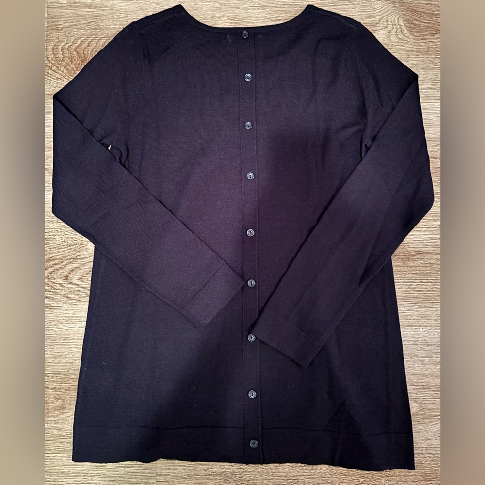 Kenar Black Merino Wool Top - Picture 3 of 5